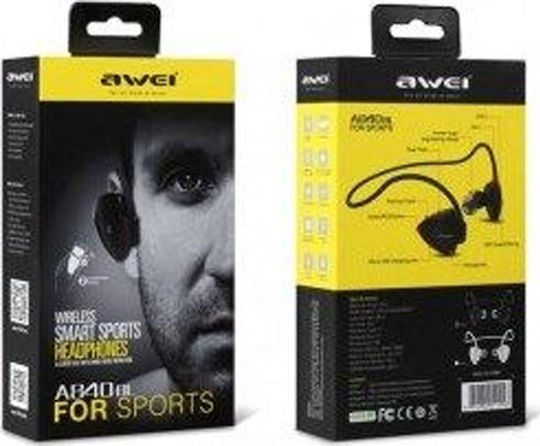 Awei A840BL In-ear Bluetooth Handsfree Ακουστικά με Αντοχή στον Ιδρώτα Μαύρα