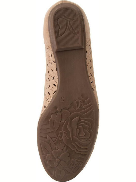 Damen Ballerinas Anatomisch Beige