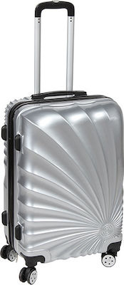 Keskor 100-0027B Medium Travel Suitcase Hard Silver with 4 Wheels Height 67cm