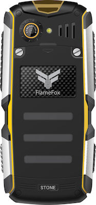 FlameFox Stone Dual SIM Ανθεκτικό Κινητό με Κουμπιά Stone Black/Yellow