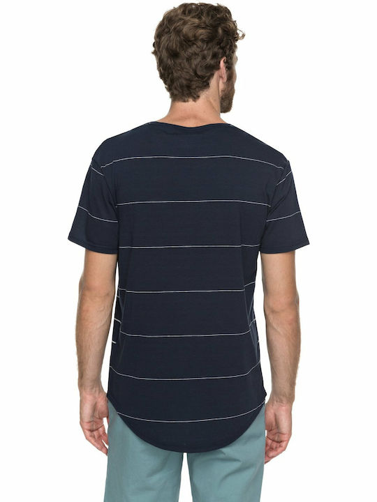 Quiksilver Caper Rocks Ανδρικό T-shirt Navy Μπλε Με Ρίγες