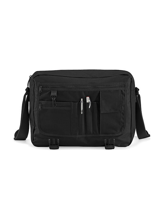 Bagbase Fabric Messenger Bag BG21 with Internal Compartments & Adjustable Strap Black 679291010