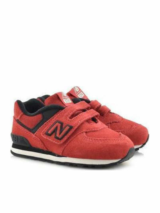 574 Kids Sneakers with Scratch Red