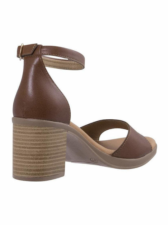 Din piele Sandale Tabac maro