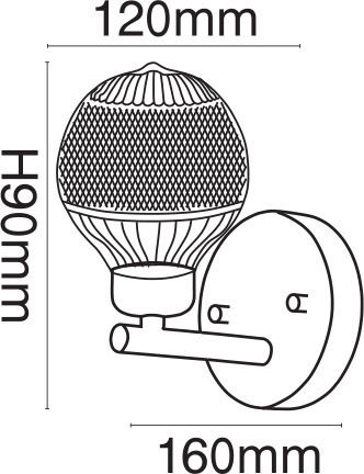 VK Lighting Μοντέρνο Φωτιστικό Τοίχου με Ντουί G9 Μαύρο 12x16x9εκ.