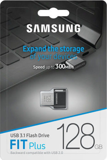 Samsung Fit Plus 128GB USB 3.1 Stick Μαύρο