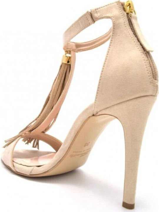 Suede Sandalen Beige