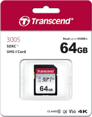 Transcend 300s SDXC 64GB Clasa 10 U1 V30 UHS-I