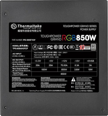 Thermaltake Toughpower Grand RGB 850W Power Supply Full Modular 80 Plus Platinum