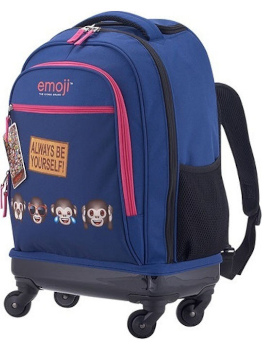 Paxos Emoji Cheer Up Blue School Bag Trolley Elementary, Elementary in Blue color