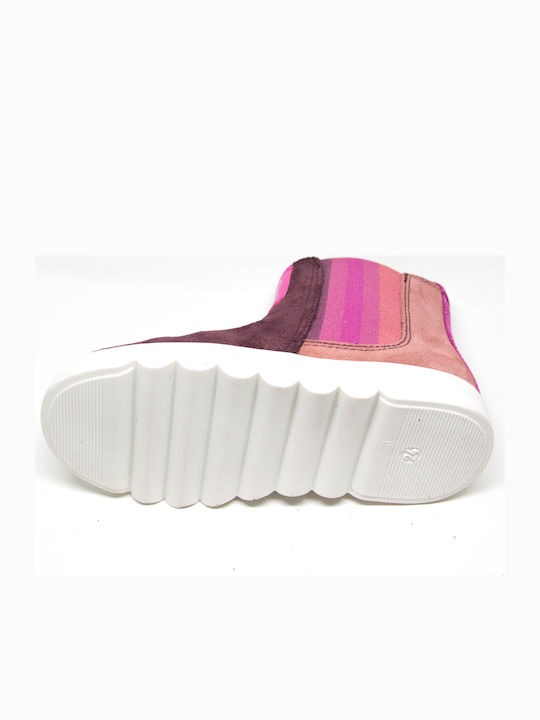 Anatomical Leather Kids Boots with Zipper Fuchsia