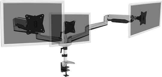 Digitus Stand Desk Mounted for 3 Monitors up to 27" with Arm Silver (DA-90363)