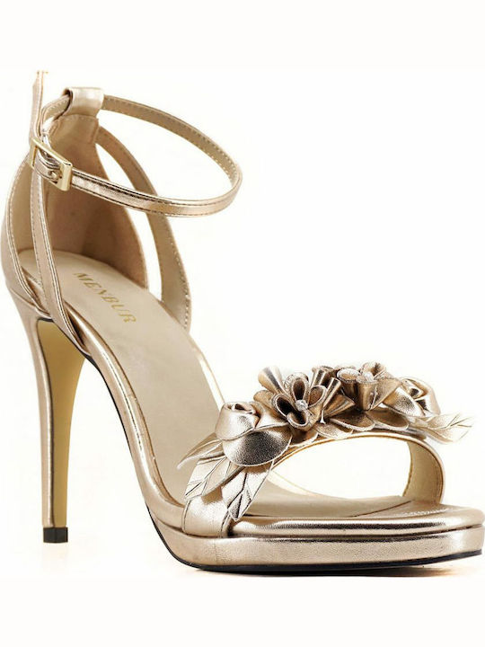 Menbur Balata Damen Sandalen in Gold Farbe