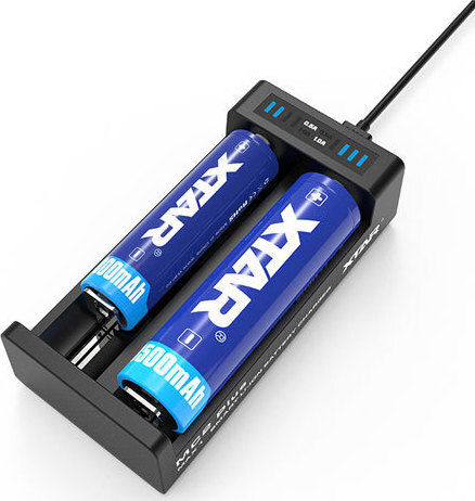 XTAR MC2 Plus USB Battery Charger for 2 Li-ion Batteries Size 18650/16340/26650/14500