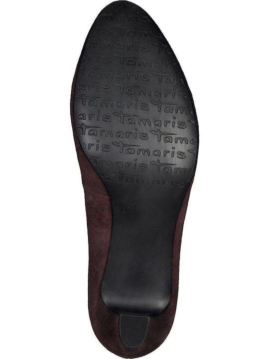 Pumps mit Chunky mittelhohem Absatz Burgundisch