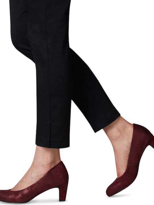 Pumps mit Chunky mittelhohem Absatz Burgundisch