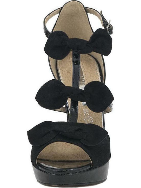 Maria Mare 67136 Damen Sandalen aus Veloursleder in Schwarz Farbe