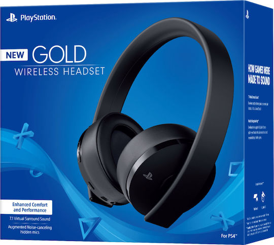 Sony New Gold Безжичен Надушници Геймърски слушалки с връзка USB / 3,5 мм Черен