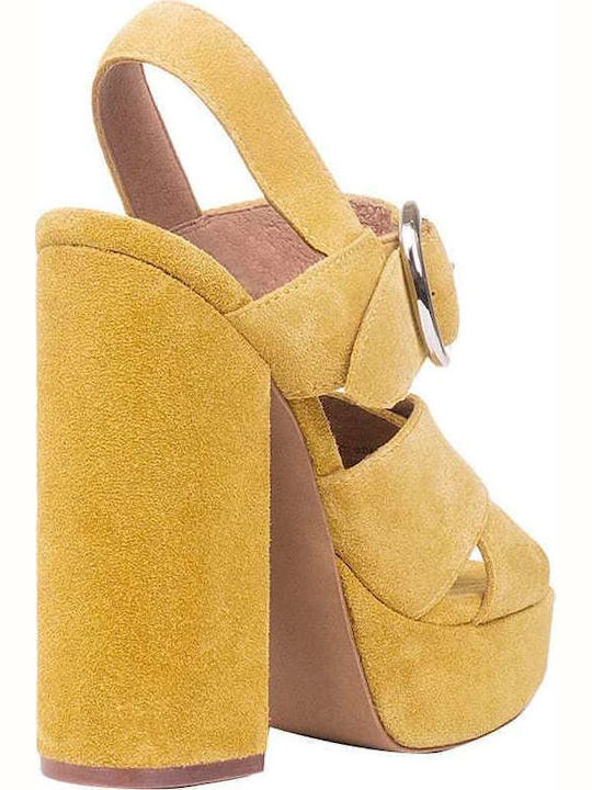 Elvina Suede Sandals Yellow