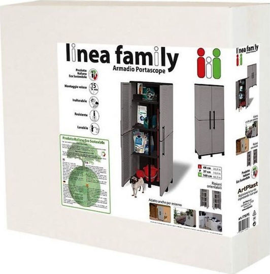 Double-Leaf Cabinet Made of Polypropylene with 1 Shelf 68x37x90 cm