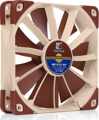 Noctua NF-F12 5V Gehäuselüfter 120mm mit Verbindung 3-polig 1Stück Braun