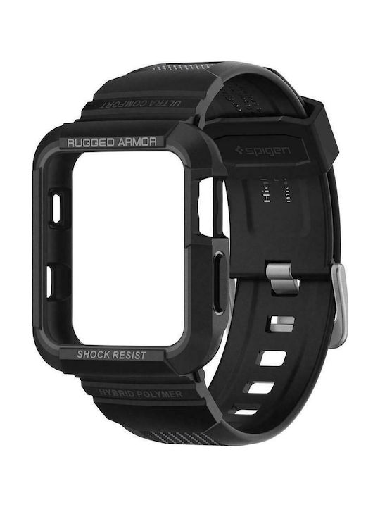 Spigen Rugged Armor Pro Silikonhülle in Schwarz Farbe für Apple Watch 42mm