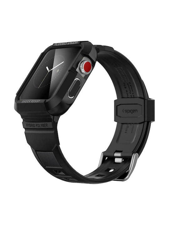 Spigen Rugged Armor Pro Silikonhülle in Schwarz Farbe für Apple Watch 42mm