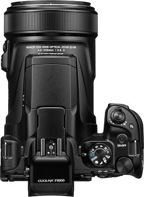 Nikon Coolpix P1000 Compact Aparat Foto 16MP Cu Zoom Optic 125x cu Ecran 3.2" și Rezoluție Video 3840 x 2160 pixeli Negru