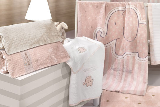 Saint Clair Κουβέρτα Κούνιας Ultrasoft Starlight Βελουτέ Ροζ 110x140εκ.