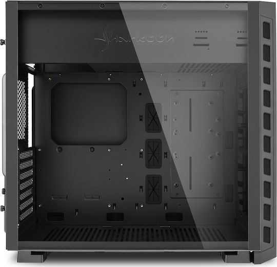 Sharkoon Night Shark RGB Геймърско бюро Midi Tower Компютърна кутия със страничен прозорец Черен