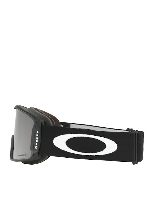 Oakley Line Miner Mască de Schi și Snowboard pentru Adulți, Neagră, cu Lentilă Oglindă Gri