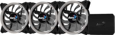 Rev RGB Pro Корпусен вентилатор 120мм с връзка 3-Pin 3бр Черен