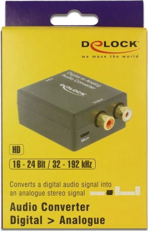 DeLock Convertor Coaxial / Toslink / micro USB feminin în RCA 2x femelă 1buc 63477