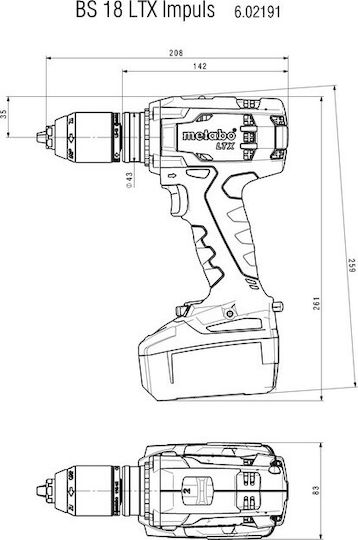 Metabo BS 18 LTX Impuls Akkuschrauber Batteriebetrieb 18V 2x4Ah