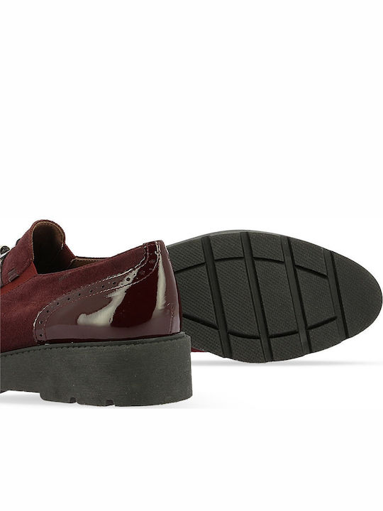 Δερμάτινα Γυναικεία Oxfords σε Μπορντό Χρώμα