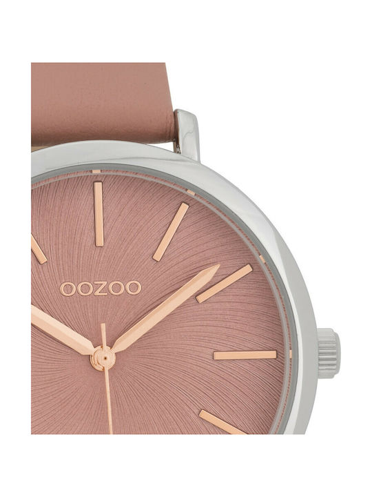 Oozoo Timepieces Watch with Pink Leather Strap