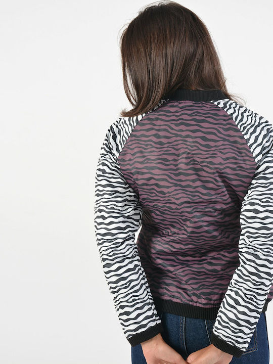Κοντό Γυναικείο Bomber Jacket Μωβ