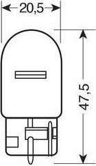 Lampa Lamps Car Wedge base lamp W21W 12V 21W 2pcs