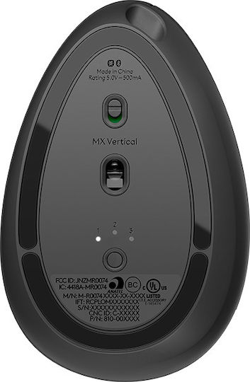 Logitech MX Vertical Безжичен и жичен Ергономичен Bluetooth Vertical Мишка Черен