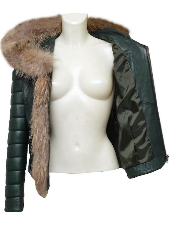 Leather 100 WOMEN'S LEATHER BUBBLE CODE: 05-W-Y-FUR1 (GREEN)