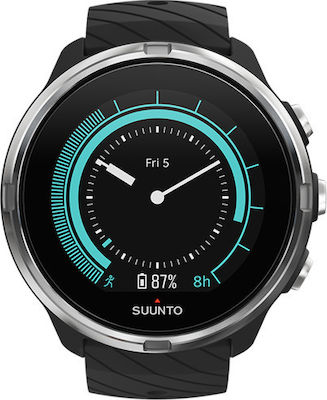 Suunto 9 Edelstahl 50mm Wasserdicht Smartwatch mit Pulsmesser (Schwarz)