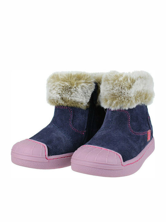Kids Boots with Zipper Navy Blue