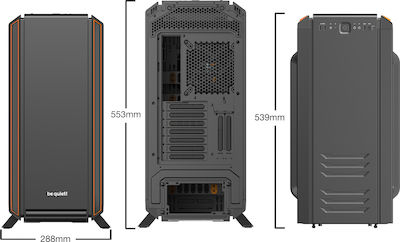 Be Quiet Silent Base 801 Gaming Midi Tower Κουτί Υπολογιστή με Πλαϊνό Παράθυρο Πορτοκαλί
