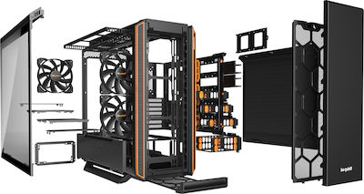 Be Quiet Silent Base 801 Gaming Midi Tower Κουτί Υπολογιστή με Πλαϊνό Παράθυρο Πορτοκαλί