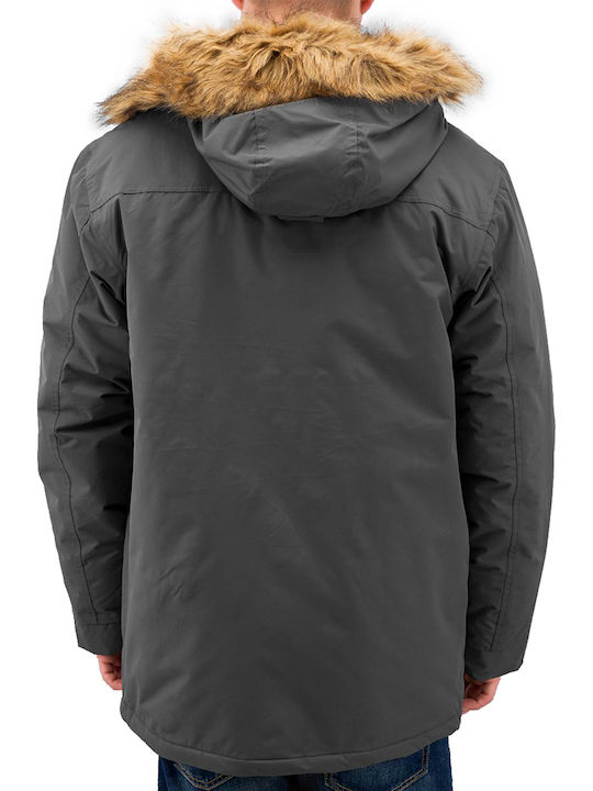 Dickies Curtis Men's Winter Parka Jacket Waterproof and Windproof Charcoal Grey