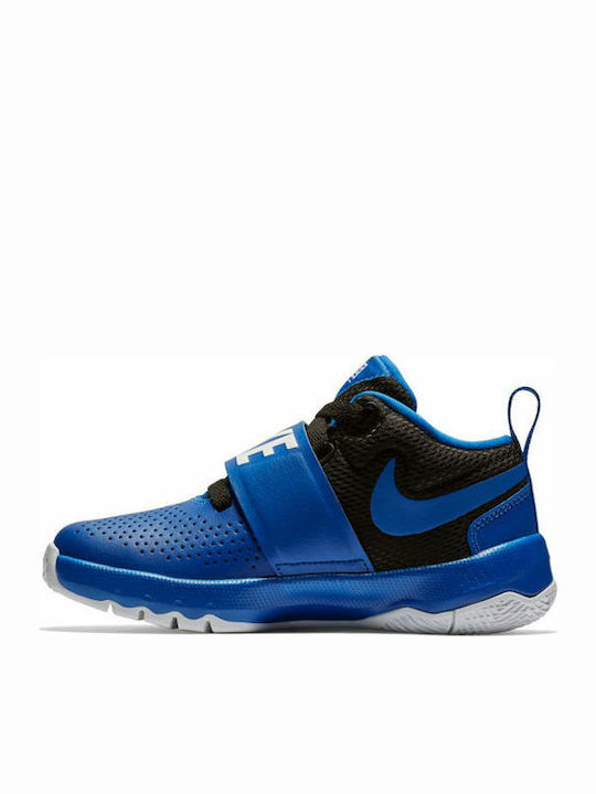 Team Hustle D 8 PS Kids Sports Shoes Basketball with Hoop & Loop Closure Game Royal / Black