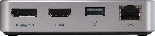 Elgato Thunderbolt 3 Mini Dock Thunderbolt 3 Докинг станция с HDMI/DisplayPort 4K Ethernet Сребрист