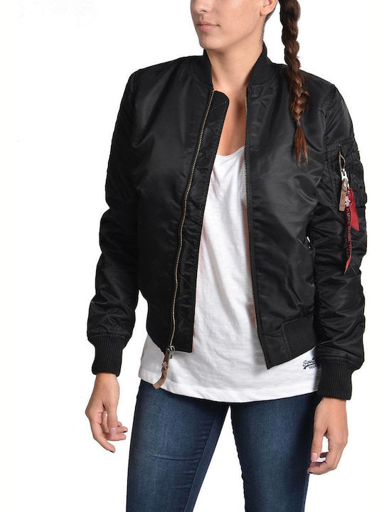 VF 59 Women's Short Bomber Jacket for Winter Black
