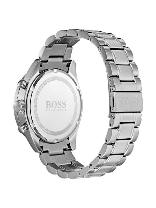 Hugo Boss Trophy Uhr Chronograph Batterie mit Silber Metallarmband