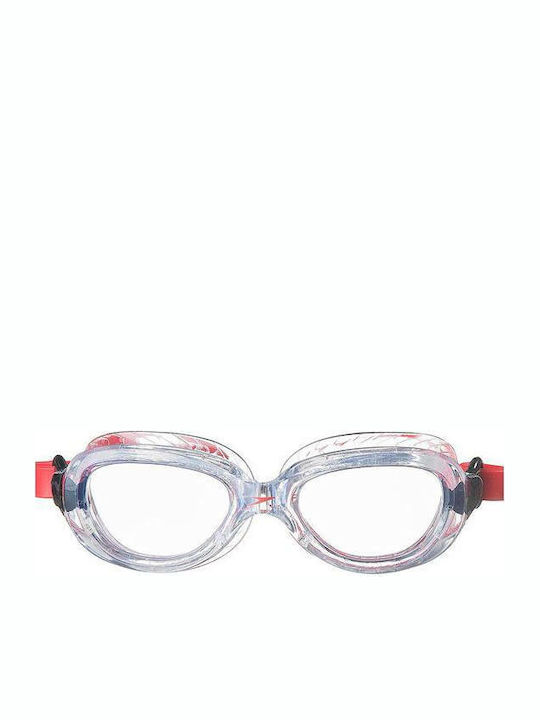 Speedo Futura Classic 10900-B991J Schwimmbrillen Kinder mit Antibeschlaglinsen Transparent/Rot Transparent 8-10900-B991